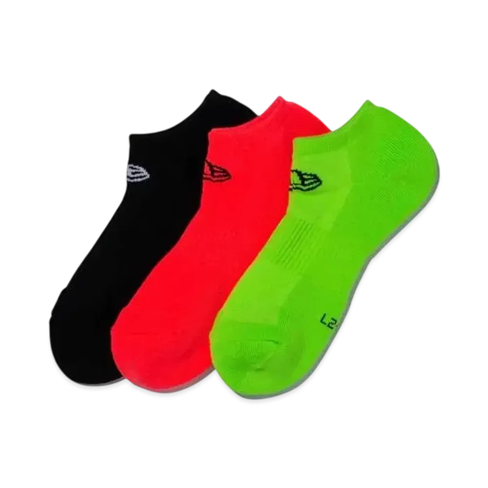 NEW ERA Socks Short 3 Pair Flash Pack "Black/Neon Orange/Neon Green"