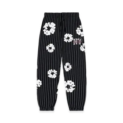 DENIM TEARS Pinstripe Wreath Sweatpants "Black"