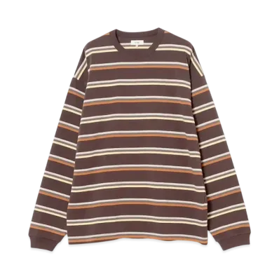BEAMS Border Loose Long Sleeve Tee "Brown"