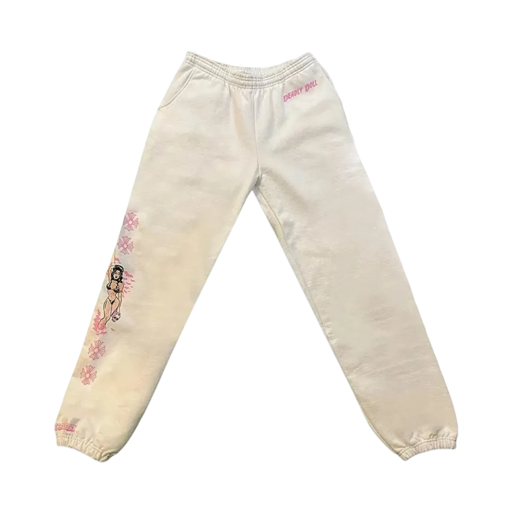 Chrome Hearts x Deadly Doll Pin-Up Sweatpants "White"