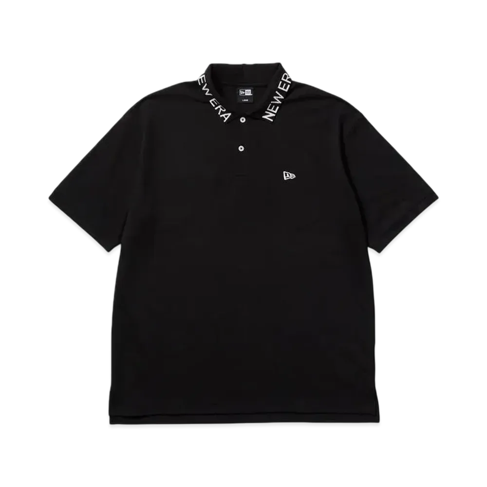 NEW ERA Short Sleeve Oversized Polo Shirt Collar Logo "Black"