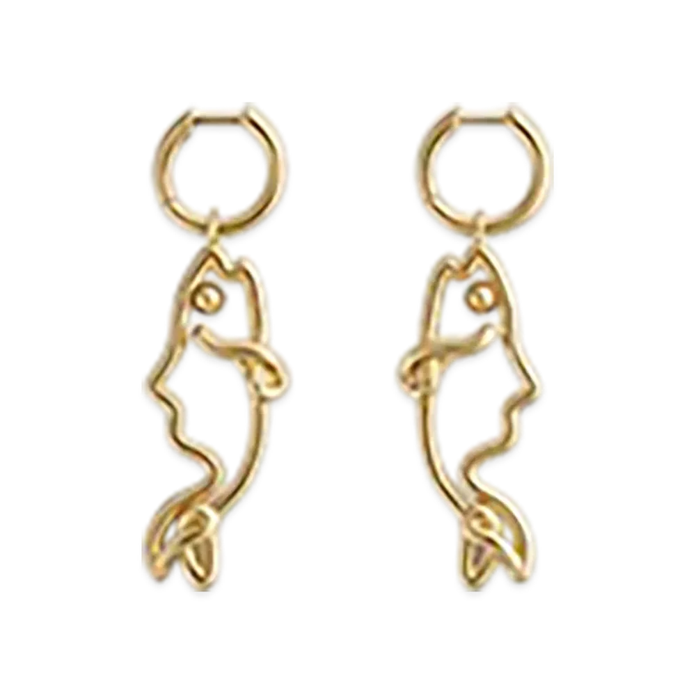 Bottega Veneta Fish Earrings "Yellow Gold"
