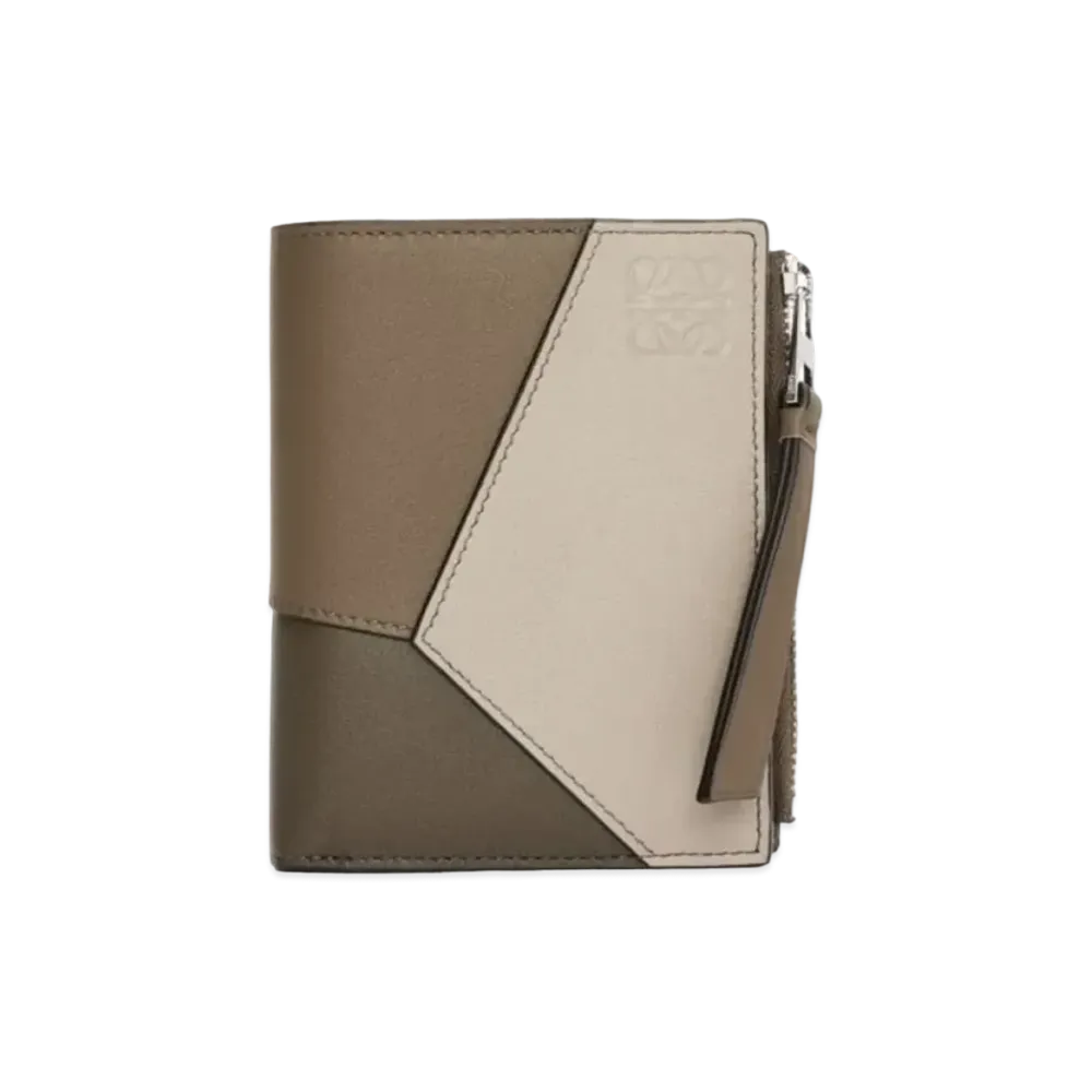 LOEWE Puzzle Slim Compact Wallet Classic Calf "Winter Brown/Sand"