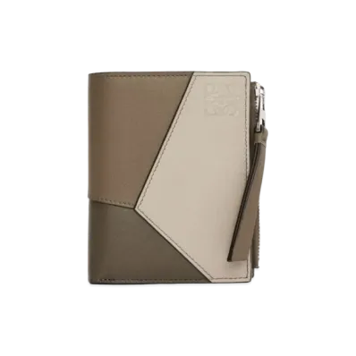 LOEWE Puzzle Slim Compact Wallet Classic Calf "Winter Brown/Sand"