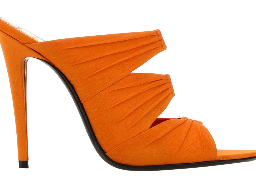 Saint Laurent Women's Emilie Mules "Orange"