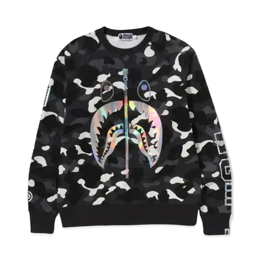 A BATHING APE Shark Crewneck "Black"