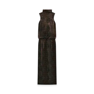 DRIES VAN NOTEN Women's Printed Evening Dress "Khaki"