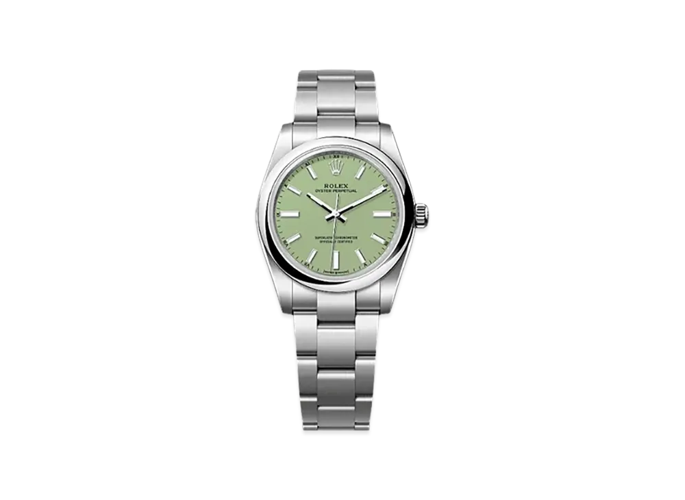 ROLEX Oyster Perpetual 34mm Oystersteel 124200 "Pistachio"