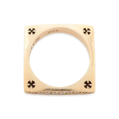 Chrome Hearts 22K Kate Hudson Square Diamond Ring "Yellow Gold"