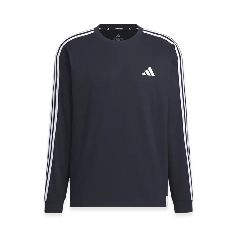 adidas Essentials Plus Loose Fit Three Stripes Long Sleeve T-Shirt "Legend Ink"