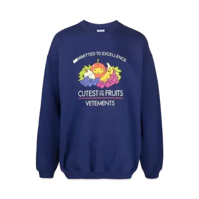 VETEMENTS Cutest of Fruits Print ed Sweatshirt "Blue"