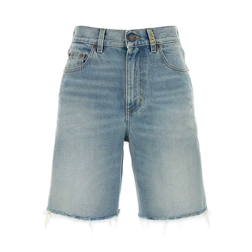 Chloe Women's Denim Bermuda Shorts "Blue"