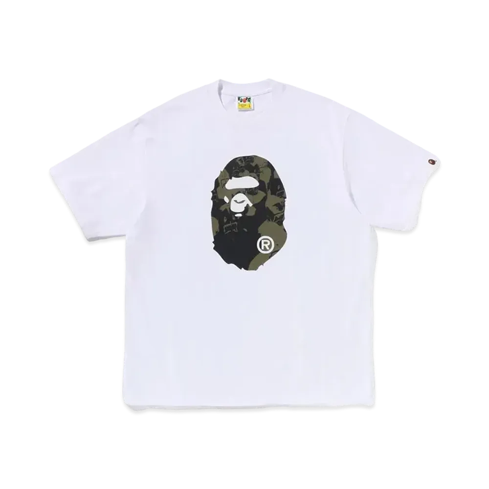 A BATHING APE Shark Seijin Ape Head Relaxed Fit Tee "White"
