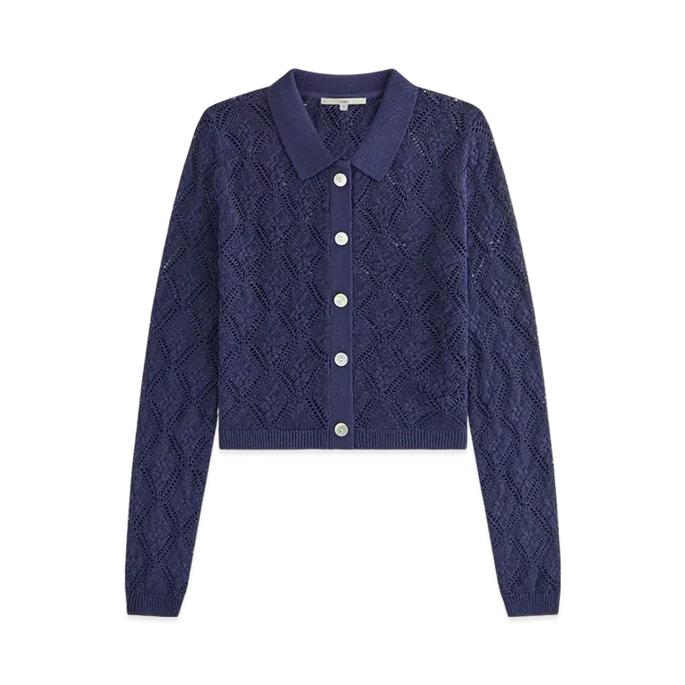 Kith Women Tori Crochet Knit Top "Nocturnal"