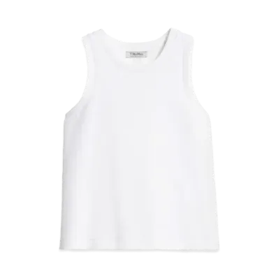 Max Mara Chima Cotton Jersey Top "Optical White"