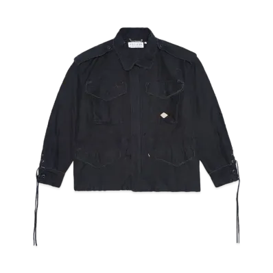 el conductorH DISTRESSED COTTON LACEUP FIELD JKT "BK"