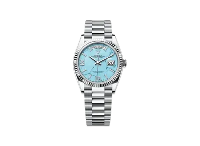 ROLEX Day-Date 36mm Platinum 128236 "Turquoise"