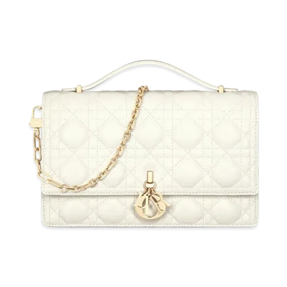 Dior Miss Dior Top Handle Bag Cannage Lambskin "Latte"