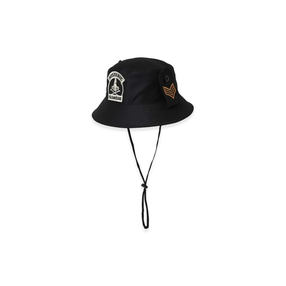 HYSTERIC GLAMOUR Woman On Skull Patch Bucket Hat "Black"