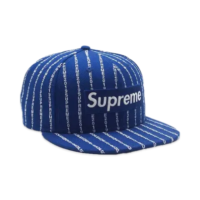 Supreme Text Stripe New Era® "Blue"