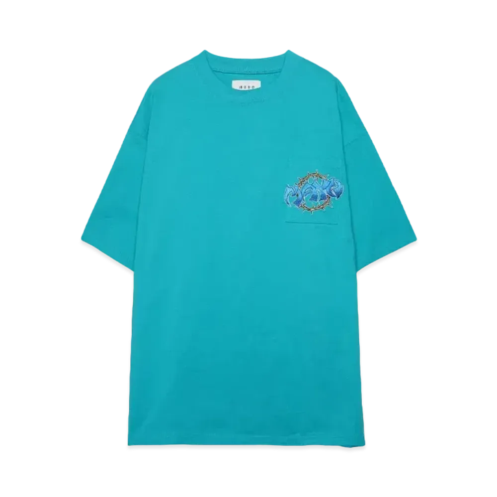 MAYO sunshineL Embroidery short Sleeve Tee "KINMIYA BLUE"