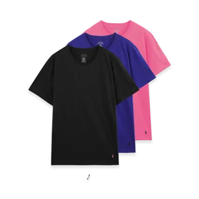 Polo Ralph Lauren Classic Fit Crewneck Tee 3-Pack "Black/Royal/Pink"