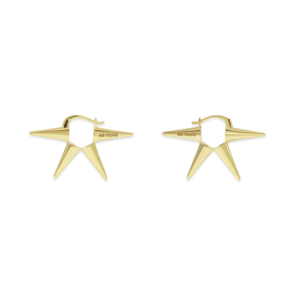 WE11DONE Spike Hoop Earrings "Gold"