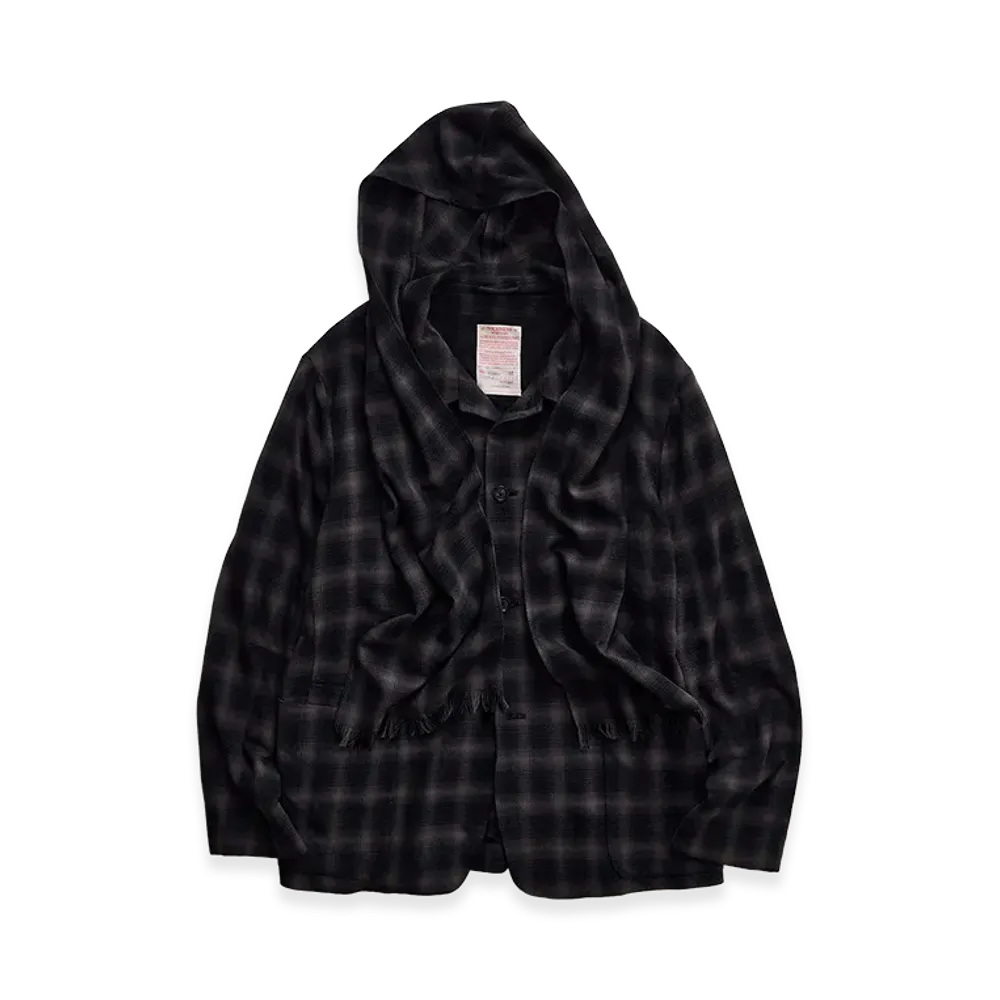 NICENESS C.Tartt S140's Ombre Check Tartt Jacket "Charcoal"