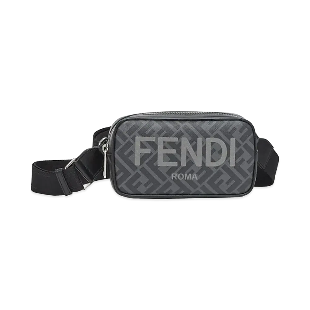 FENDI Small Camera Case Black FF Fabric Bag "Black"