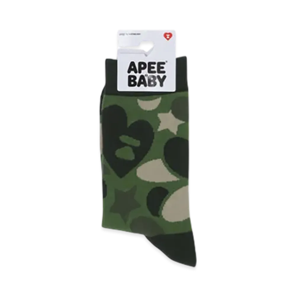 A BATHING APE APEE Camo Socks #1 "Green"