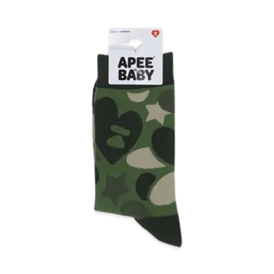 A BATHING APE APEE Camo Socks #1 "Green"