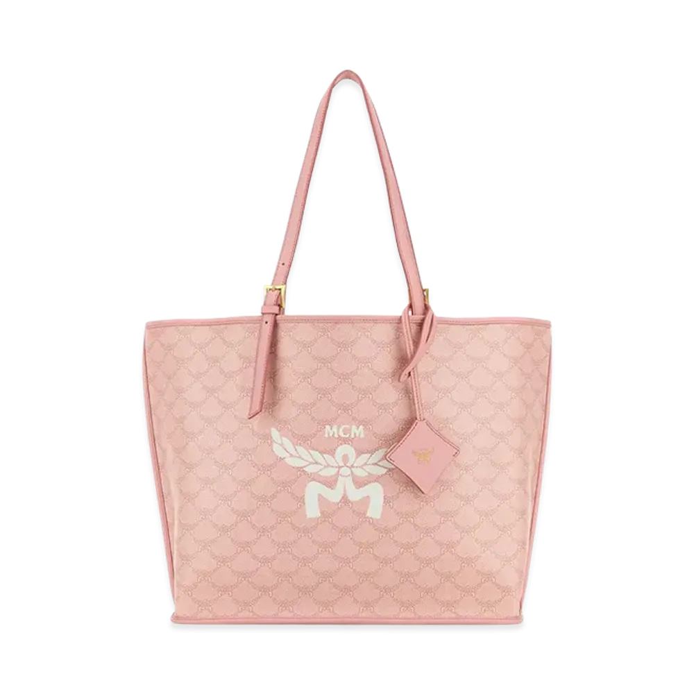 MCM Women's Printed Canvas Himmel Shopping Bag "Pink"