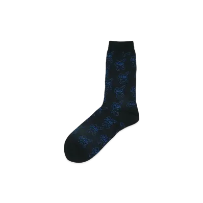LAD MUSICIAN SOCKS LAD BEAR DRAWING "BLACK x BLUE"