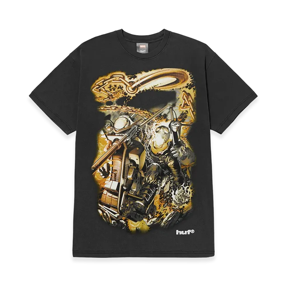 HUF x Marvel Ghost Rider Vengeance Tee "Washed Black"