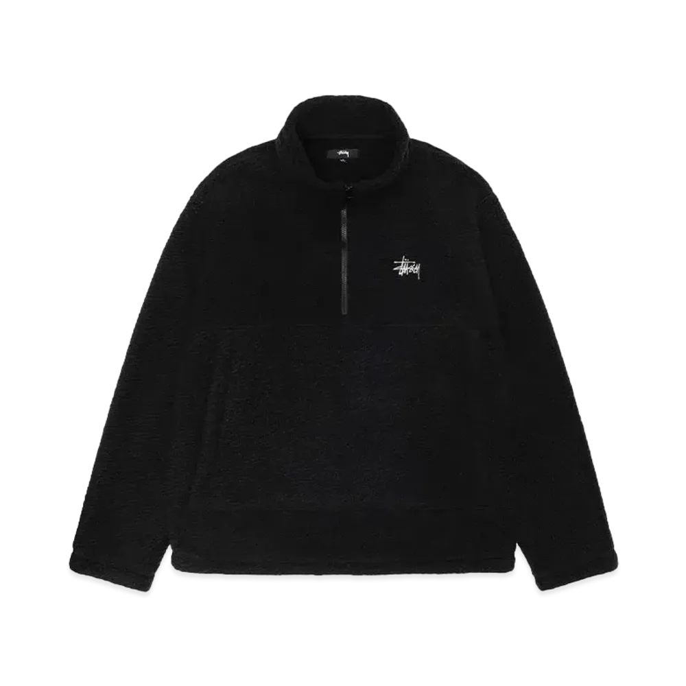 Stussy Half Zip Mock Polar Fleece "Black"