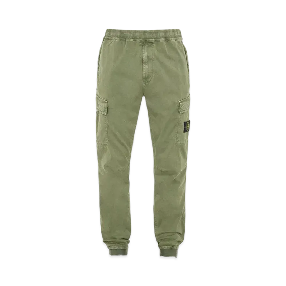 Stone Island 313L1 STRETCH BROKEN TWILL COTTON_'OLD' EFFECT_REGULAR TAPERED FIT "Sage Green"