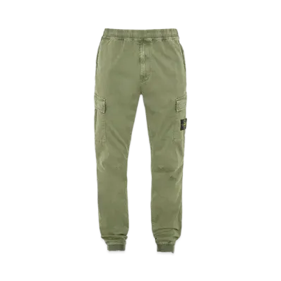 Stone Island 313L1 STRETCH BROKEN TWILL COTTON_'OLD' EFFECT_REGULAR TAPERED FIT "Sage Green"