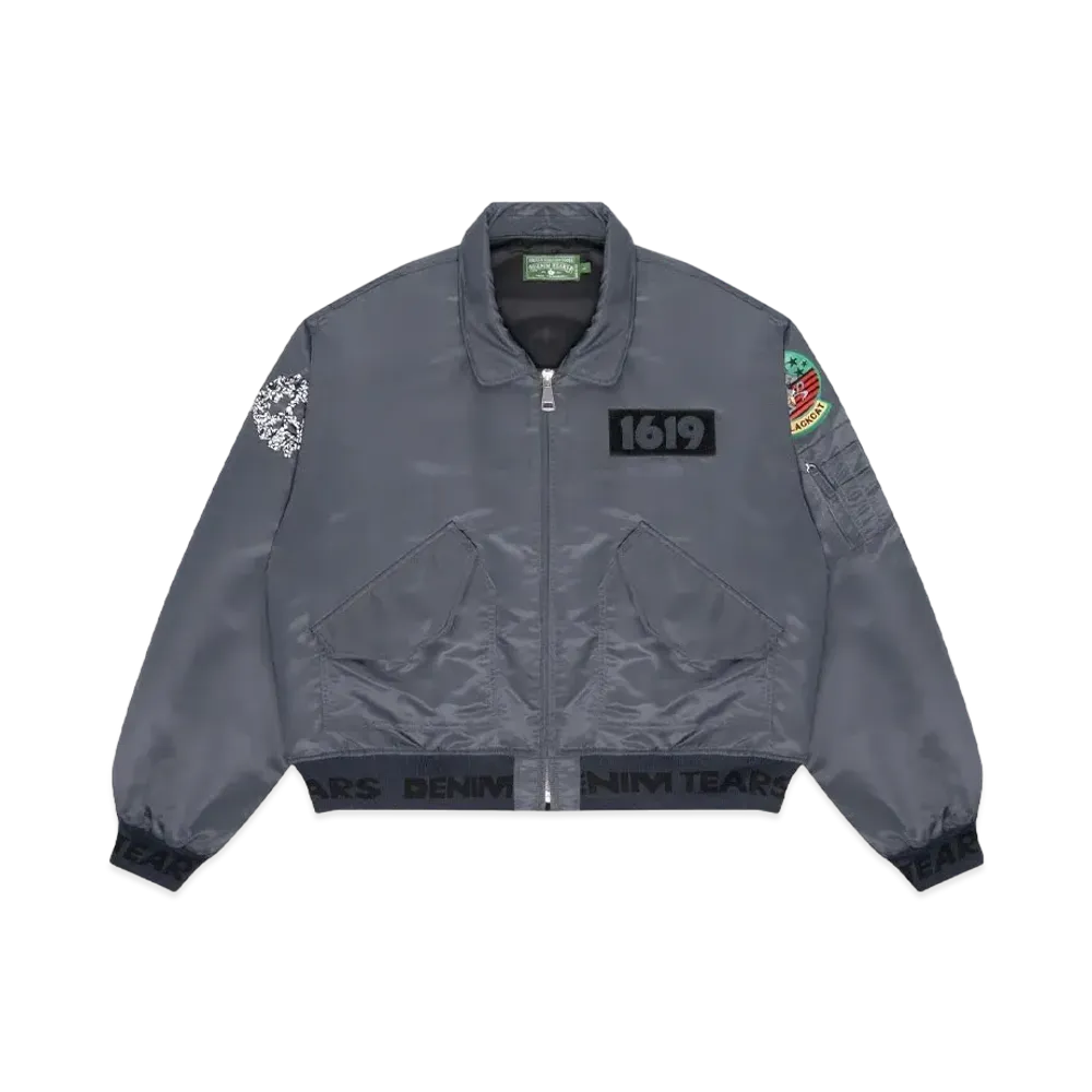DENIM TEARS Trans-Atlantic Flight Jacket "Steel Blue"