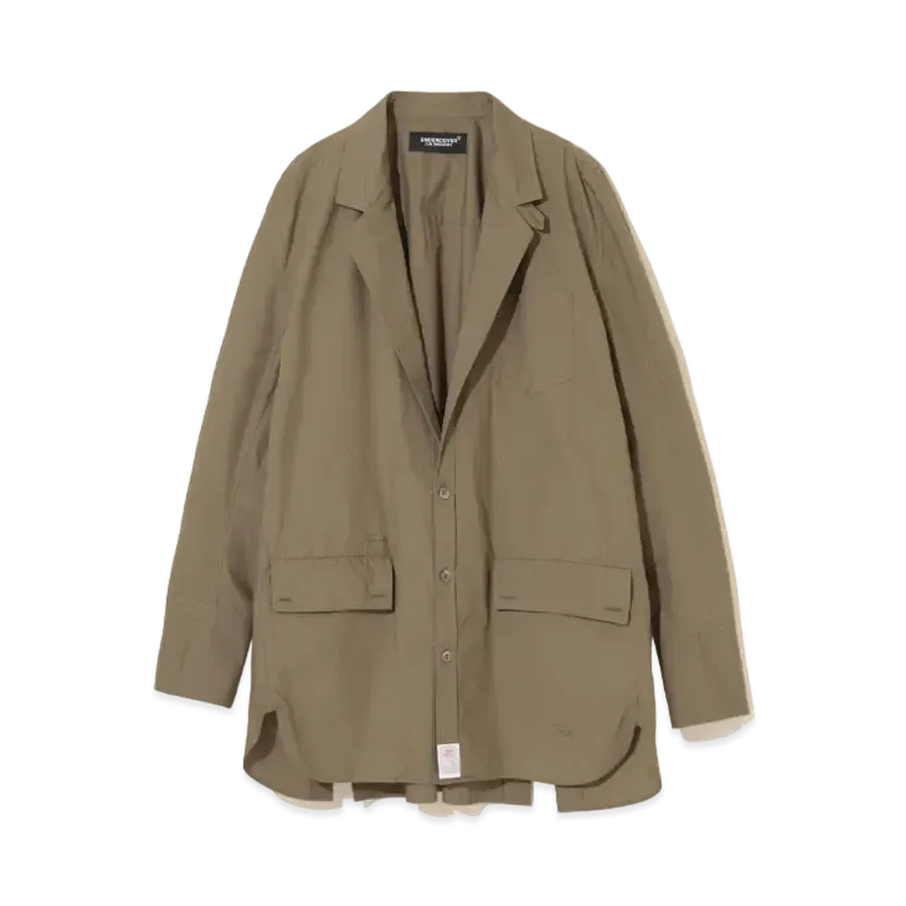 UNDERCOVER 24SS Cotton Typewriter Shirt Custom Jacket "Gray Khaki"