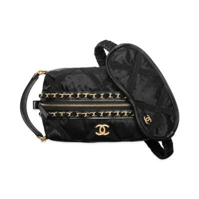 CHANEL Sleep Mask & Case Nylon & Grogran "Black"