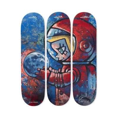 POP MART MEGA SPACE MOLLY Hello, Moon Limited-edition Skateboard Triptych