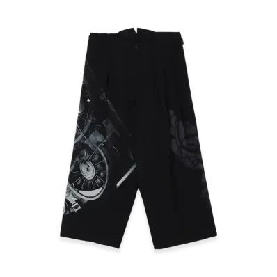 Yohji Yamamoto POUR HOMME Wheel Print Pants "Black"