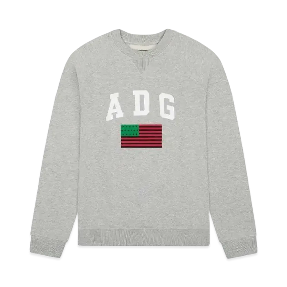 DENIM TEARS ADG Pan African American Flag Crewneck "Grey"