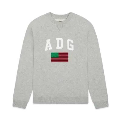 DENIM TEARS ADG Pan African American Flag Crewneck "Grey"