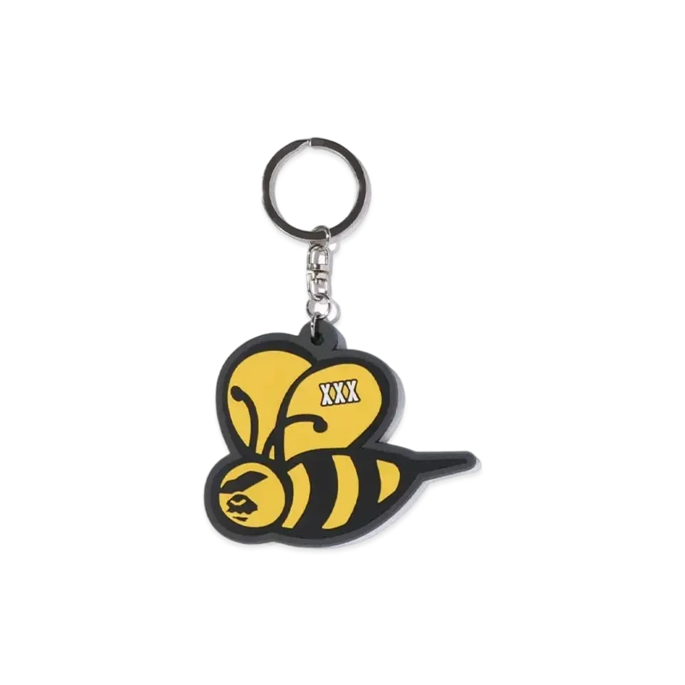 A BATHING APE x GOD SELECTION XXX Bape Bee Keychain "Orange"