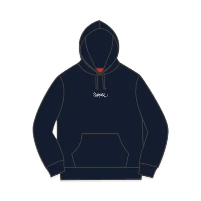 Supreme Tag Logo Hooded Sweatshirt "Navy"