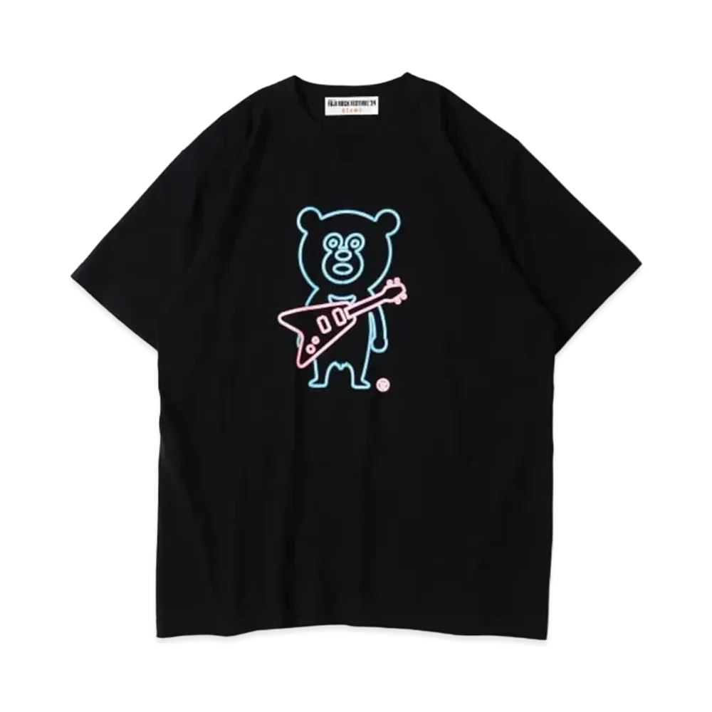 FUJI ROCK FESTIVAL'24 x BEAMS The Wonderful! Design Works. Electric Guitar Bear T-shirt "Black"