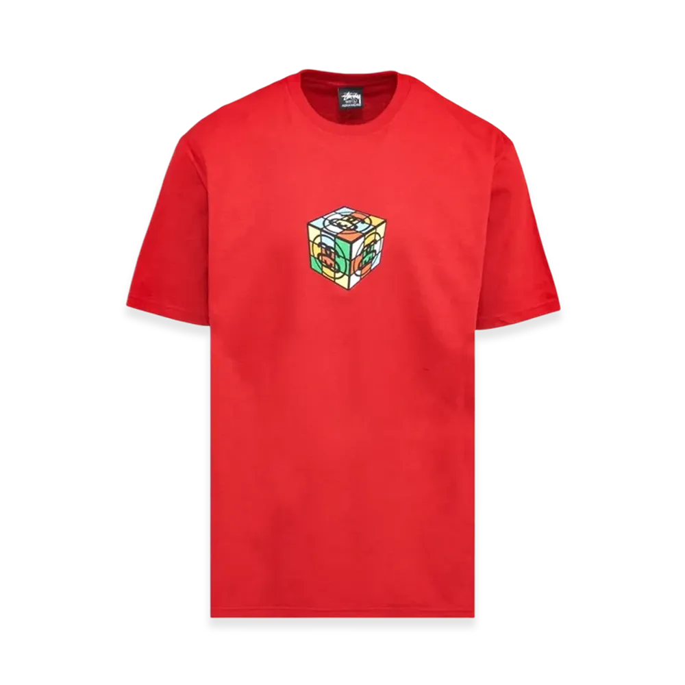 Stussy Cube Tee "Dark Red"