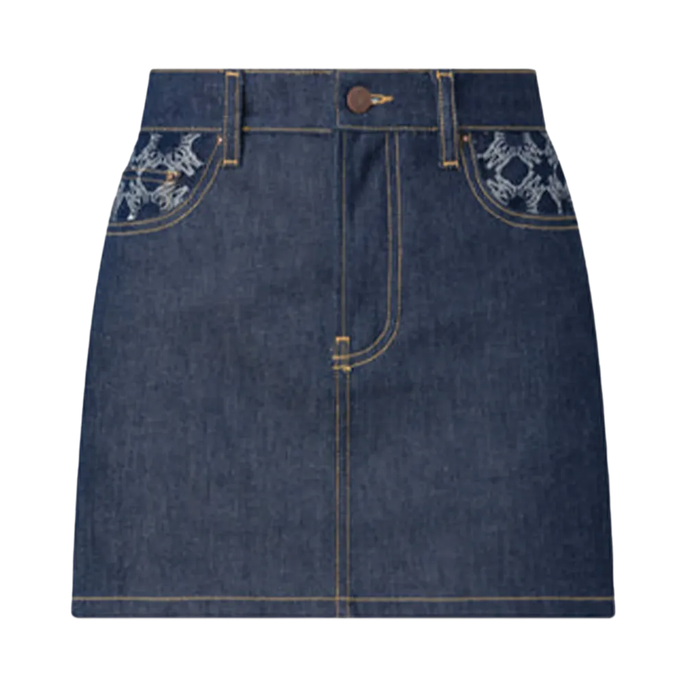AMIRI Women's Ma Quad Mini Skirt "Raw Indigo"