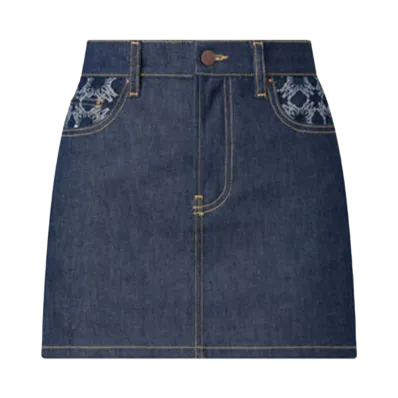 AMIRI Women's Ma Quad Mini Skirt "Raw Indigo"